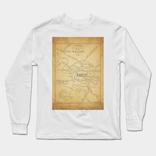 Old Map - Vintage - Paris - Seine Long Sleeve T-Shirt